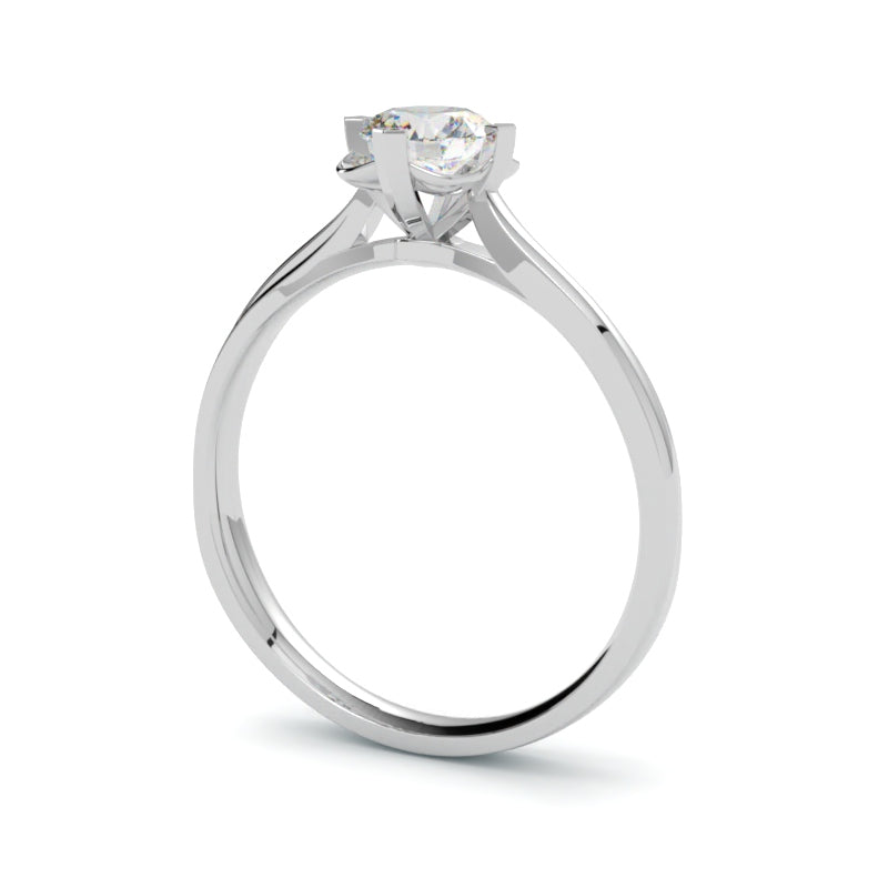 Białe złoto 750 z diamentem – precyzyjnie osadzony brylant